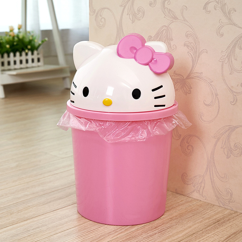 Home Office Desk Ideas - Lixeira Pequena Hello Kitty para Mesas