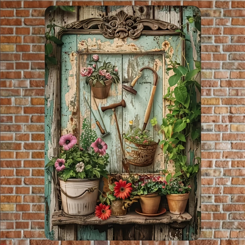 Home Office And Library - Placa de metal vintage com estampa