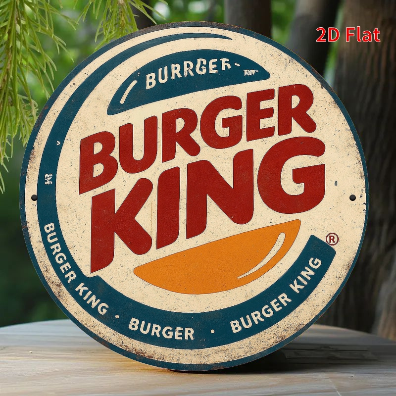 Home Office Logo - Logotipo Burger King Retro de madeira