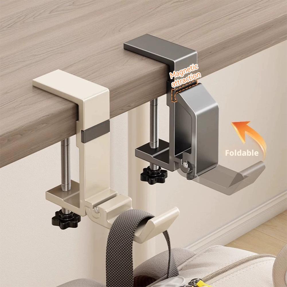 Home Office Desk Ideas - Gancho de Mesa Dobrável Sem Furos,
