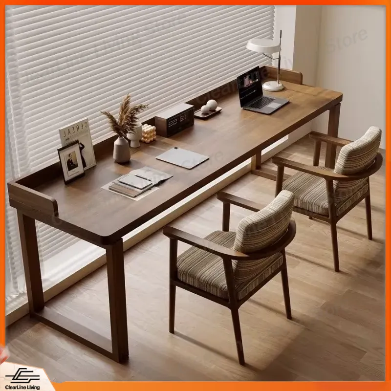 Home Office Trabalho - Mesa de Estudo Retangular Dupla de