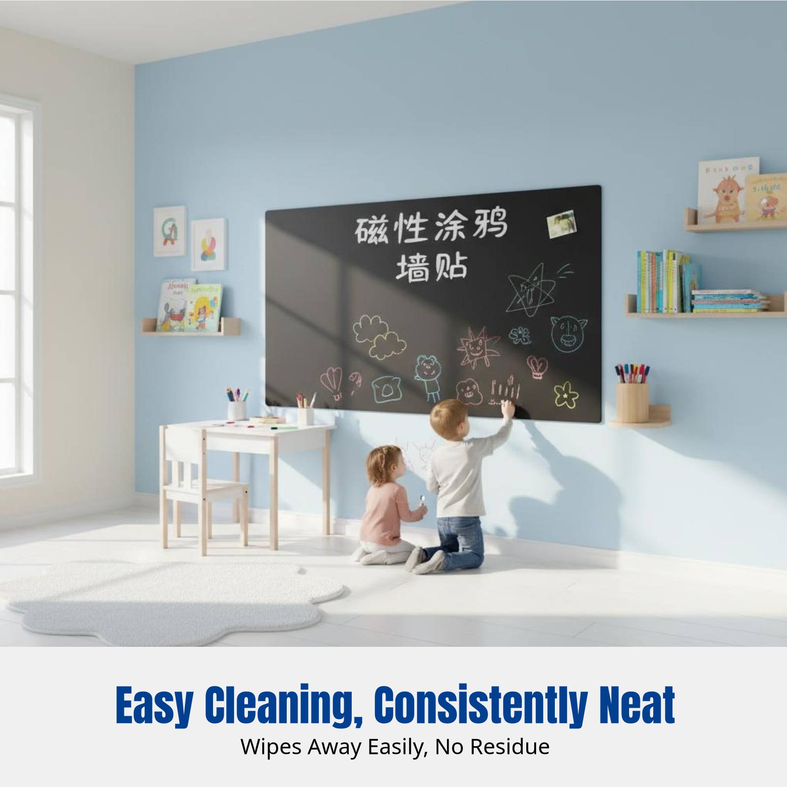 Whiteboard Magnetic - Adesivo de Quadro Branco para Crianças,