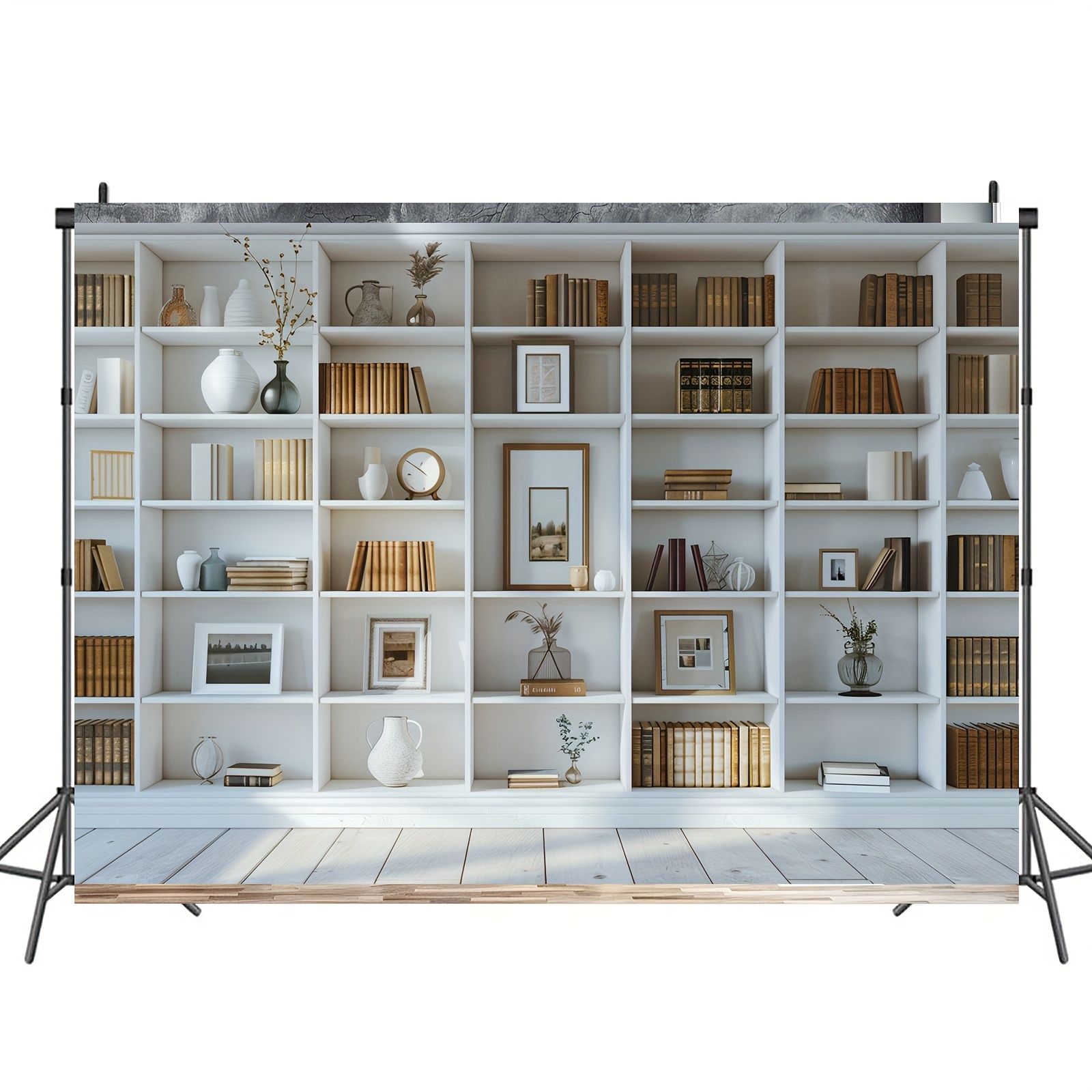 1pc branco estante fundo estan - Home Office Zoom Background avaliação e preço