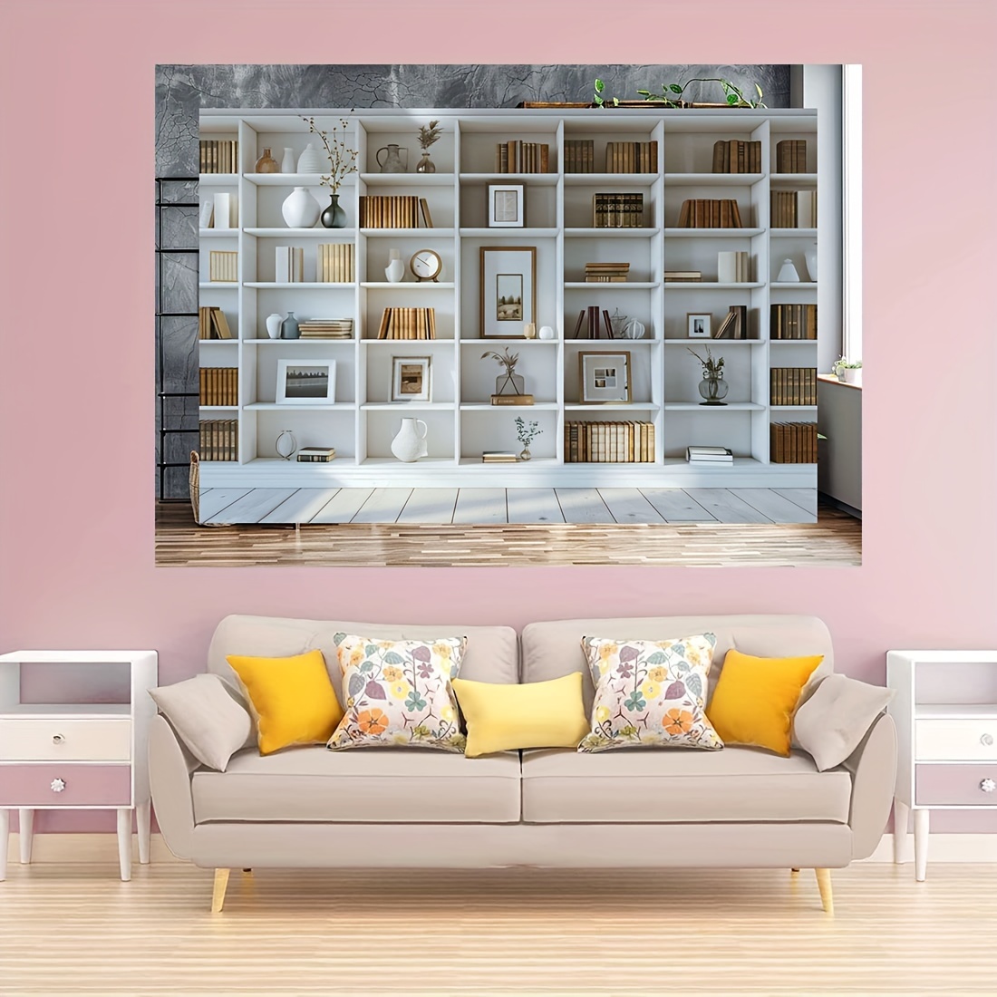 1pc branco estante fundo estan - Home Office Zoom Background avaliação e preço