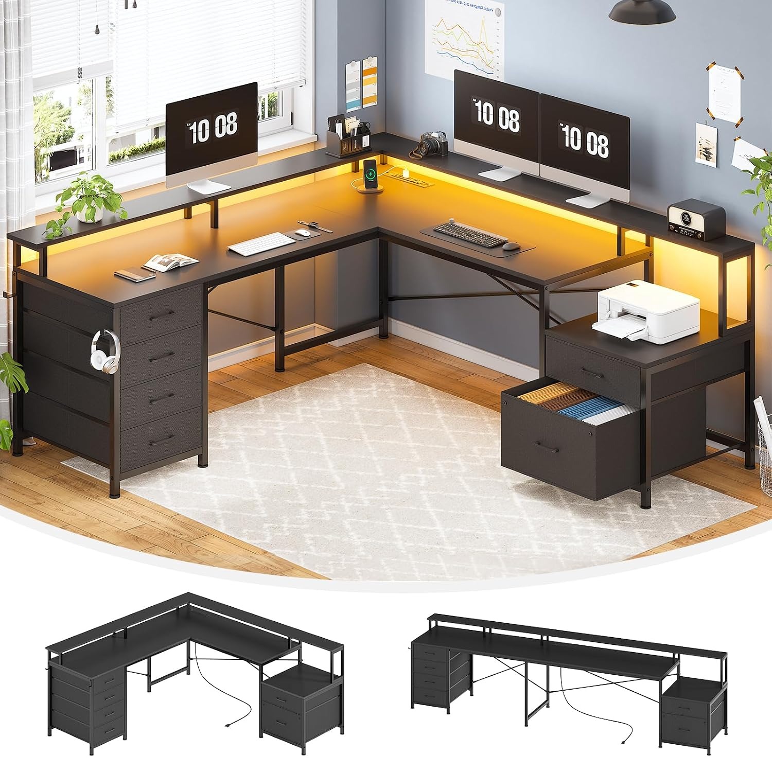 Mesa de Canto em L de 108 Pole - Home Office Trabalho avaliação e preço